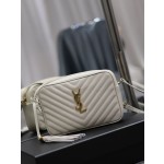 SAINT LAURENT Lou Camera Bag_ White gold buckle model: 520534-1